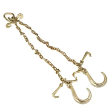 Tow Chain G70 5/16 "X3Ft V-Chain W/ 8" Medium J Hooks T- Hook w/Grab Hooks