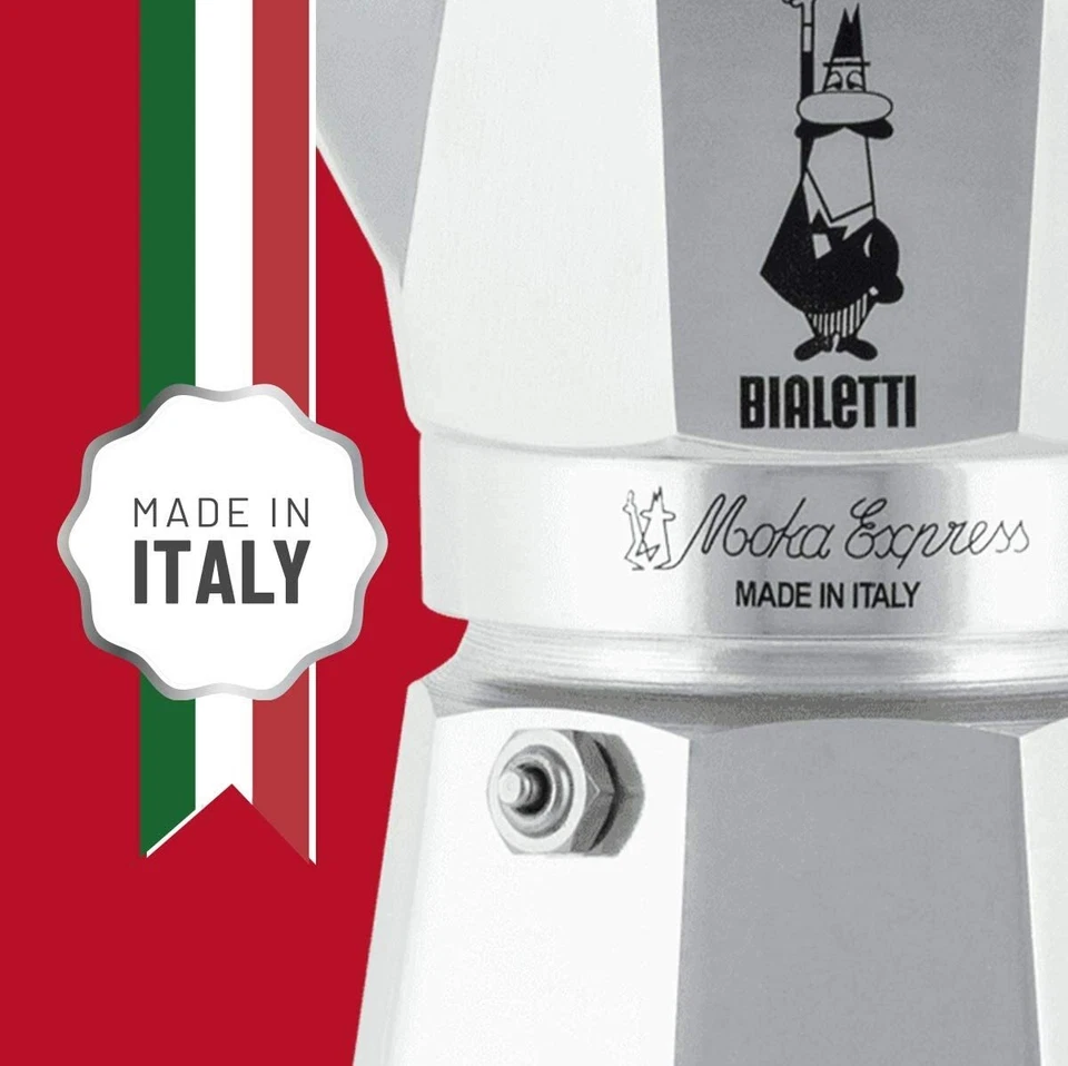 Bialetti Moka Express Caffettiera, Alluminio, Argento, 4 Tazze BIALETTI MOKA  - Immagine 3 di 4