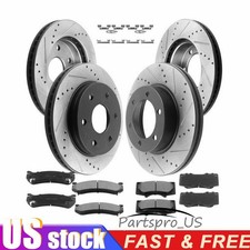 Front Rear Drilled Rotors Ceramic Pads For Chevrolet Cadillac Avalanche Escalade Front Rear Drilled Rotors Ceramic Pads For Chevrolet Cadillac Avalanche Escalade