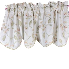 ROYAL GARDEN Floral Embroidered Cord Trim Valances Curtain 52” X 20” Lot Of 6