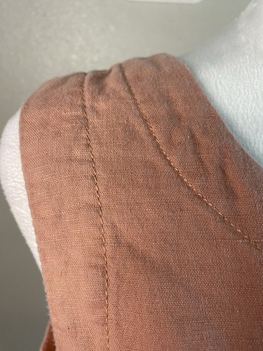 Liz Claiborne Women’s Medium Peach Raw Hem Linen Sleeveless Tank Lagen Look - Picture 3 of 10