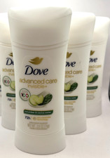 Dove Advanced Care Invisible 72 HR Deodorant Cucumber  Cactus Water 2.6Oz X4