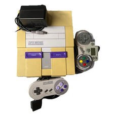 SNES Super Nintendo Original Console With Power Source & 2 Remotes Fully Tested