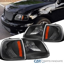 Fits 1997-2003 Ford F150 Expedition Black Headlightscorner Signal Lamps 97-03 Fits 1997-2003 Ford F150 Expedition Black Headlightscorner Signal Lamps 97-03