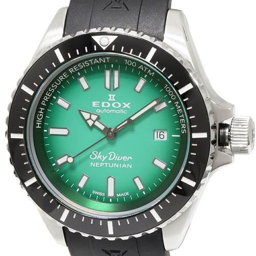 Edox SkyDiver Neptunian 80120-3NM-VDN Men's #TM349 - 第 1/5 張圖片