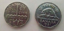 RARE 🤩1951 CANADA 5 CENTS BEAVER COIN & COMMOMEROTIVE COIN KING GEORGE VI -