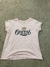 Bobbie Brooks Shirt Womens 2XL Pink Queen Crown Graphic Plus Size Casual