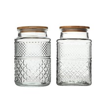 Large Glass Storage Jar, 2 Pack 60 FL OZ Glass Food Storage Contain... Fast Ship