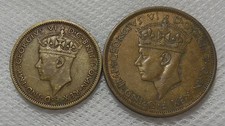 BRITISH WEST AFRICA 1947 SHILLING & 1938 2 SHILLING COINS