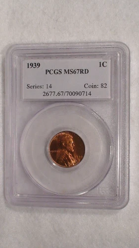 1939 P Lincoln Wheat Cent PCGS MS67 RED GEM 1C Coin PRICED TO SELL QUICKLY!