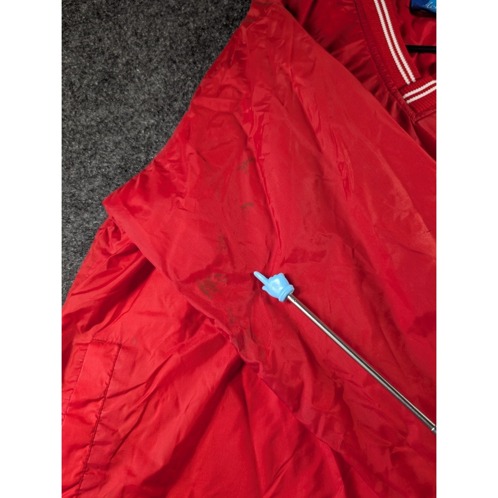 VTG Acadia Marine Corps League Men's Red Nylon Pullover Windbreaker Jacket L image 6