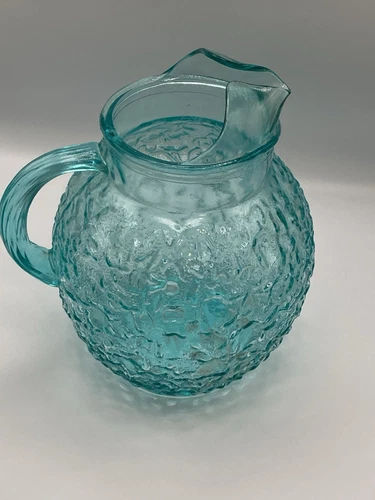 VINTAGE COUNTRY KITCHEN / ANCHOR HOCKING / AQUAMARINE LIDO MILANO PITCHER / 1960