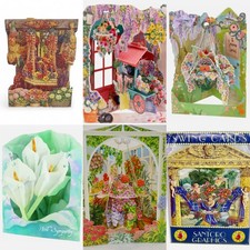 SANTORO Swing Card Flowers Pop Up 3d Birthday Sympathy Any Occasion Collectable