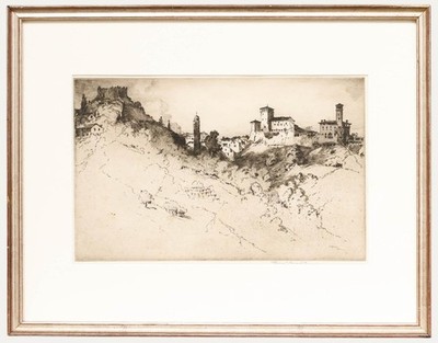 Albany E. Howarth (1872-1936) - 1913 Radierung, Ansicht Von Asolo
