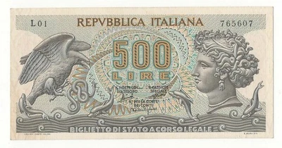 500 LIRE ARETUSA DECR 20/06/1966 - Bild 1 von 2