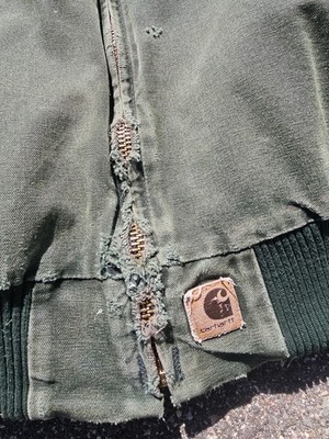 VINTAGE Carhartt Jacket Men Green Santa Fe J14 SPC Sun Faded