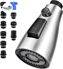 Kitchen Faucet Head Replacement, Premium 3 Function Pull down Spray Head with 9
