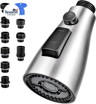 Kitchen Faucet Head Replacement, Premium 3 Function Pull down Spray Head with 9