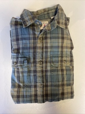 RedHead Brand Co. Herren Flanellhemd Holzfällerhemd Langarm Karo Grün Blau Gr.S
