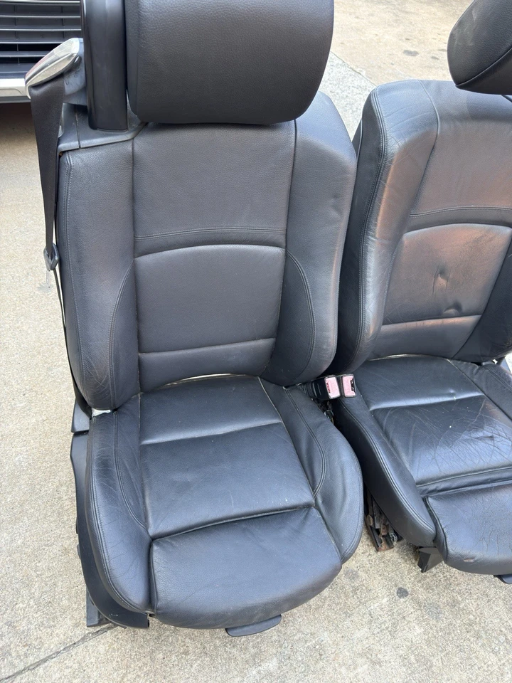 07-13 OEM BMW E93 328 335 335is Convertible Asientos Delanteros Cuero Negro Foto 2 de 4