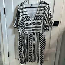 Old Navy Black and White Tribal Mini Dress