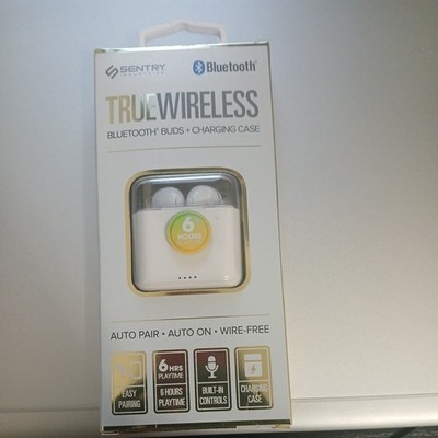 Sentry True Wireless Bluetooth Earbuds With Charging Case WHITE