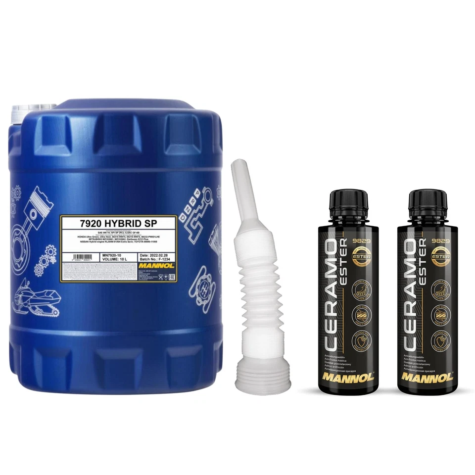 10L MANNOL huile moteur 7920 Hybrid Sp 0W-16 Incl. 2x Additive Ceramo Ester 9829 - Photo 1/1