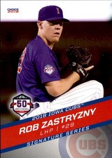2018 Iowa Cubs Choice #30 Rob Zastryzny Edmonton Alberta Canada NM Baseball Card