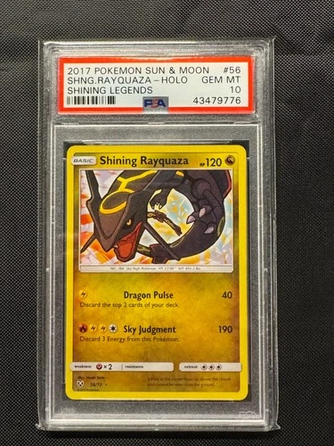 2017 POKEMON SUN & MOON SHINING LEGENDS #56 SHINING RAYQUAZA-HOLO PSA 10