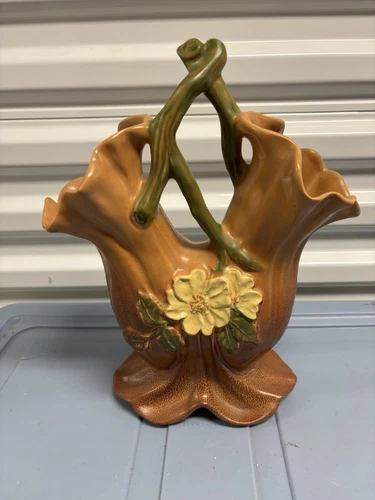 Rare WELLER POTTERY SINCE 1872 G-24, LARGE BUCKET DOUBLE VASE