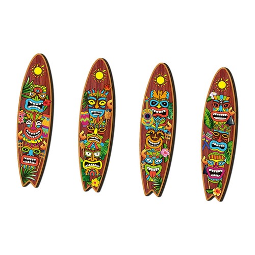 4 Stück Surfbrett-Wanddekoration aus Holz für Partygeschenke im - Bild 4 von 7