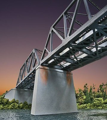 Walthers Cornerstone 933-4552 HO-Doppelspur-Brücke Betonpfeiler-Bausatz