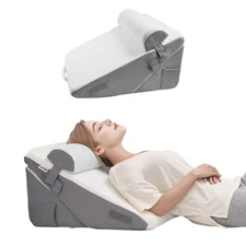 Uimoso Orthopedic Bed Wedge Pillow 3 Pcs Adjustable for Back Leg Neck Sleep GERD