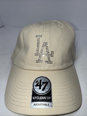 '47 Brand MLB Los Angeles Dodgers Women's Rhinestone Logo Adjustable Hat Creme