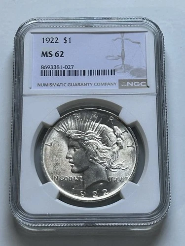 1922 Peace Dollar NGC MS62
