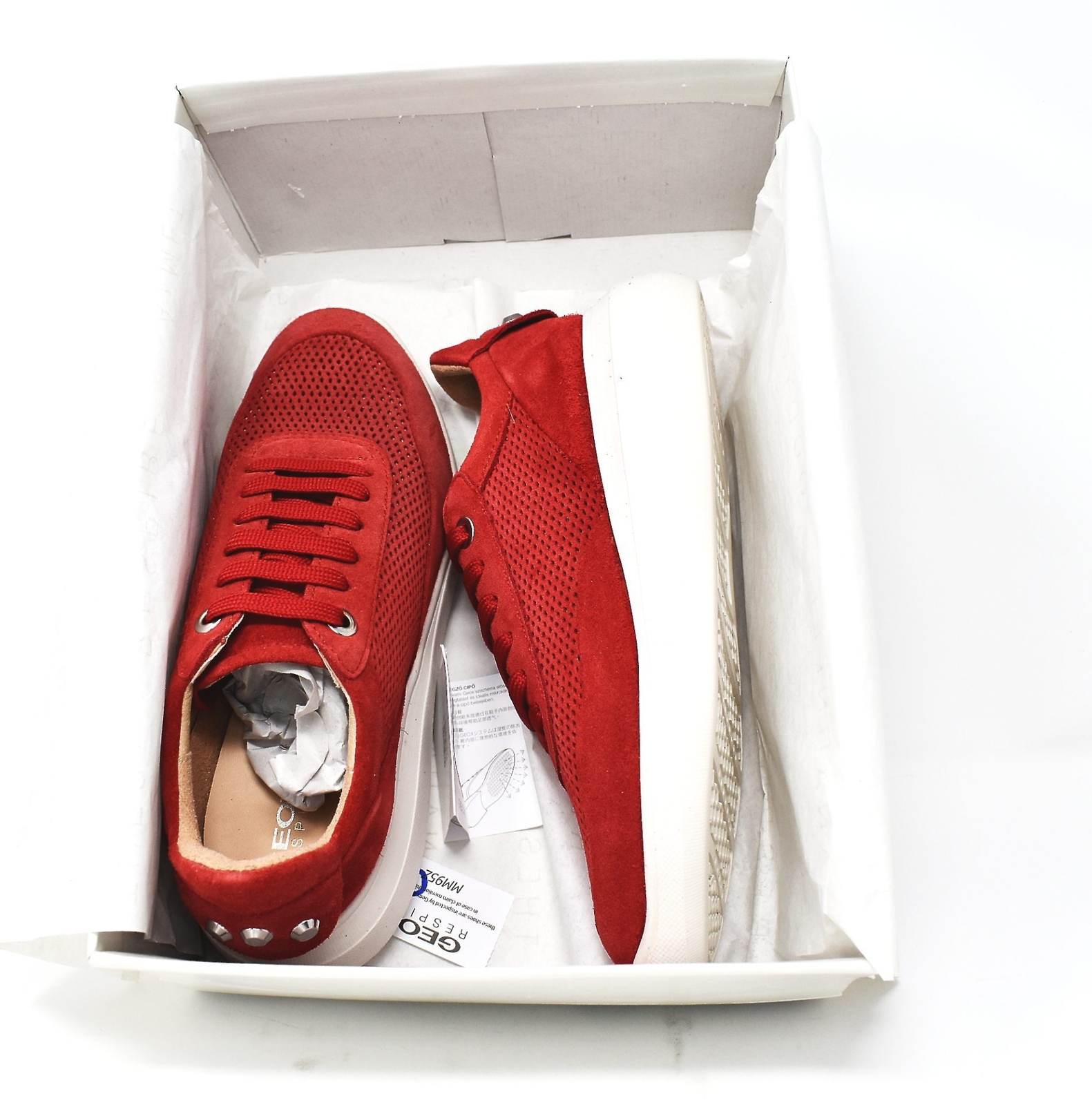 GEOX RESPIRA geox Sneakers D Rubidia E Suede Red UK 3 US 6 EU 36