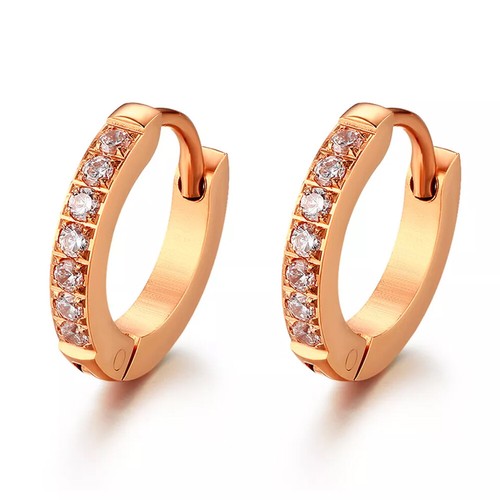 1PAIR Men Women Surgical Stainless Steel Silver Thick Round Huggie Hoop Earrings - Picture 57 of 60