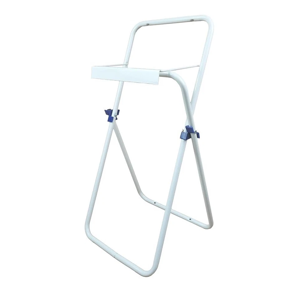 Dispenser Portarotolo da Pavimento Pieghevole in Metallo Bianco 41x41x78cm - 714 - Immagine 2 di 4