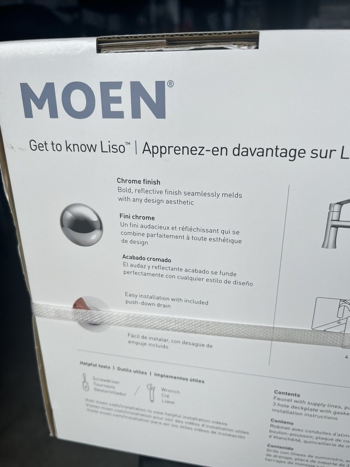 Moen 84540SRN Brushed Nickel Finish Liso Single Handle Bathroom Faucet