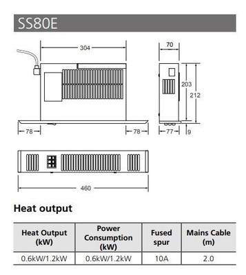Smiths Space Saver Slimline SS80E Electric Kitchen Plinth Heater Narrow for  sale online | eBay