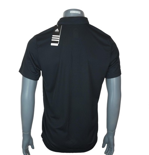 New Men's Adidas Embroidered Climalite Performance Polo Shirt Medium Black - Picture 3 of 5
