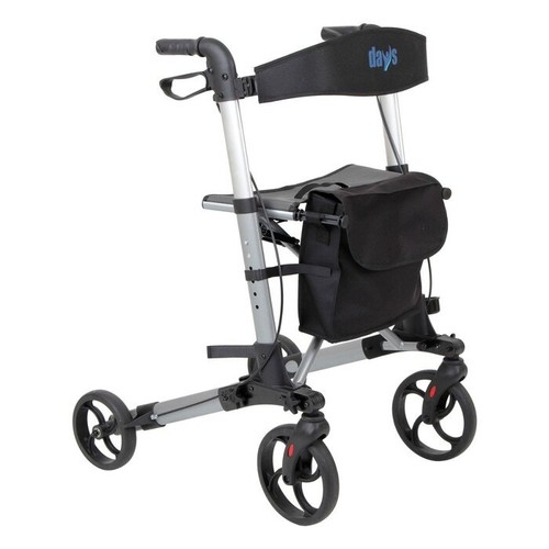 Days Deluxe Lightweight Rollator - Lockable Loop Brakes, Built-in Rest Seat - Picture 9 of 11