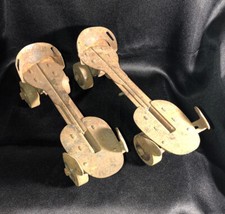 Vintage 1950's Metal Adjustable Roller Skates Wheels Roll Freely Easily