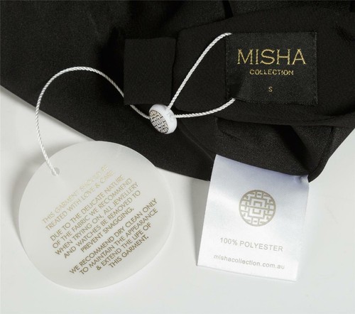 MISHA COLLECTION Tuta pantalone donna nero crepe NUOVO con ETICHETTE S - Foto 4 di 4