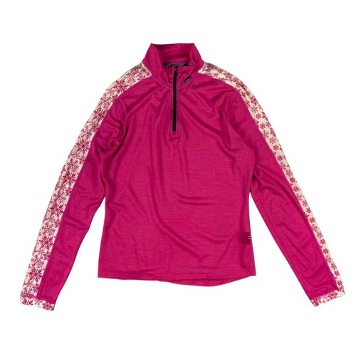 Dale of Norway Damen Pullover Baselayer rosa Merinowolle Quarter Zip M LESEN