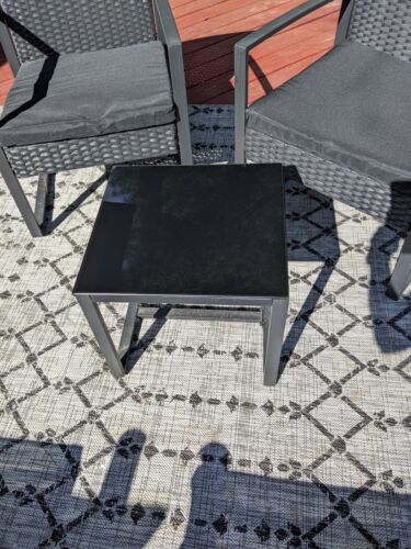 Brand New Still in the Box 3 Piece All Black Wicker Outdoor Patio Set - Picture 2 of 6