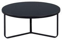 Couchtisch Wohnzimmertisch Sofatisch Glas Metall Schwarz Rund Ø 80 Cm