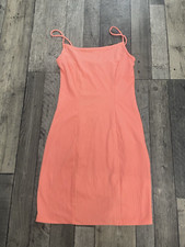 lovely ladies primark size 6 coral stretchy summer strappy dress beach holiday