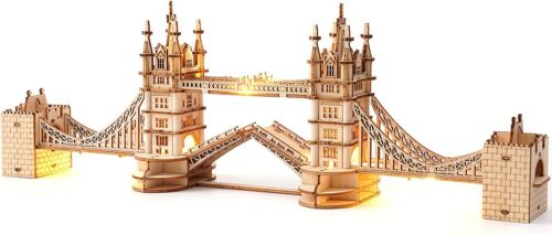 Rolife Wood Puzzle Tower Bridge 3D DIY Jigsaw LED Light for Gift Kid Adult - Picture 2 of 12