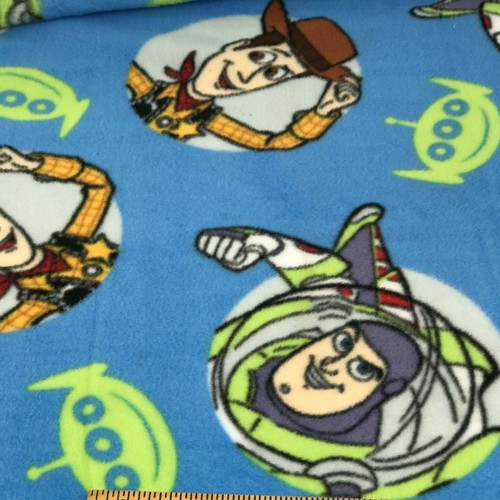 Disney Toy Story 4 Badages Fleece Fabric Woody Lightyear aliens 1/2 yard x 60" - Picture 2 of 9